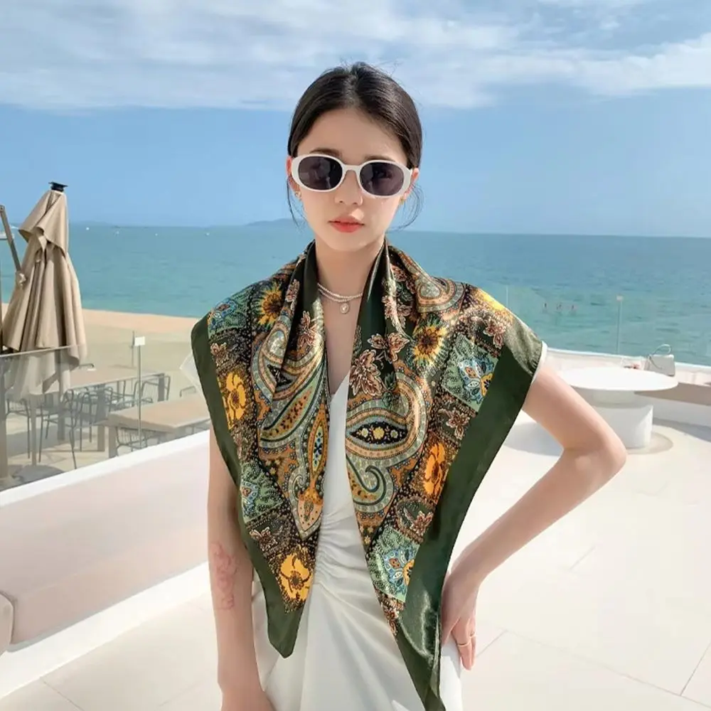 Fashion 90x90cm Satin Headscarf Print Imitation Silk Women Shawl Hair Towel
Fashion 90x90cm Satin Headscarf Print Imitation Silk Women Shawl Hair Towel