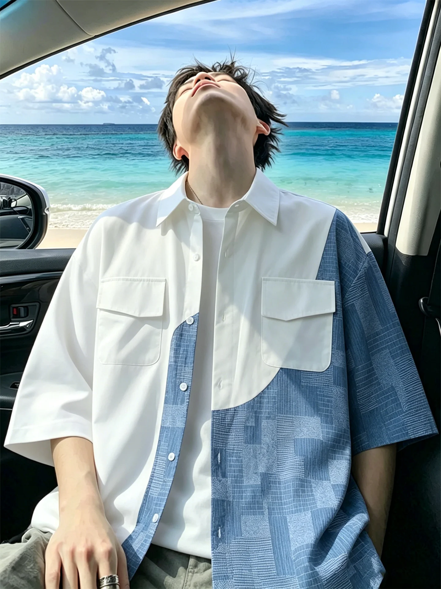 Plaid Patchwork Ice Silk Short Sleeve Shirt Men's Summer Unique Design American College Style Shirt Jacket Loose Fit Breathable
Plaid Patchwork Ice Silk Short Sleeve Shirt Men's Summer Unique Design American College Style Shirt Jacket Loose Fit Breathable