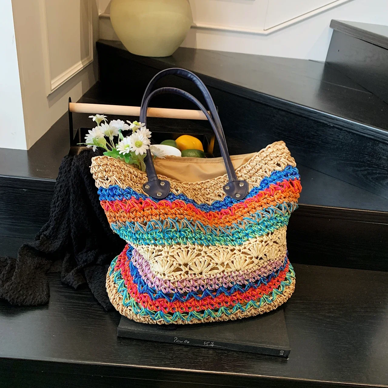 Fashion Large Capacity Straw Tote Bag Designer Women Handbags Handmade Woven Summer Beach Bag Big Shopper Purses 2025
Fashion Large Capacity Straw Tote Bag Designer Women Handbags Handmade Woven Summer Beach Bag Big Shopper Purses 2025