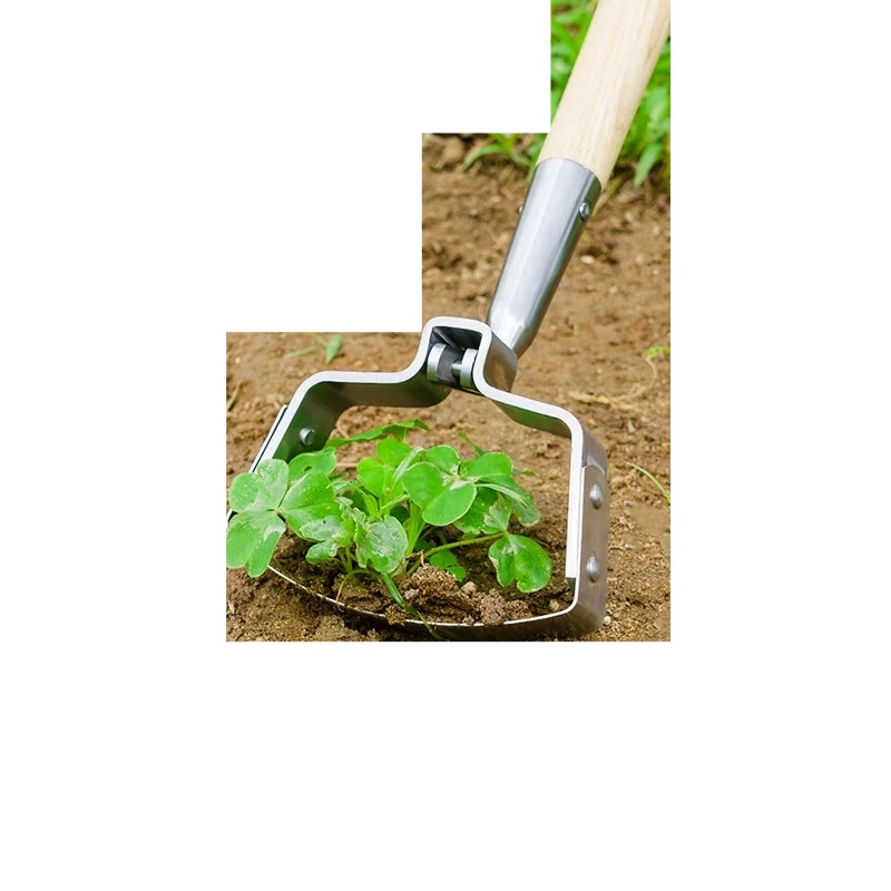 Gardening stainless steel hoe - weeding, soil loosening, and planting tool
Gardening stainless steel hoe - weeding, soil loosening, and planting tool