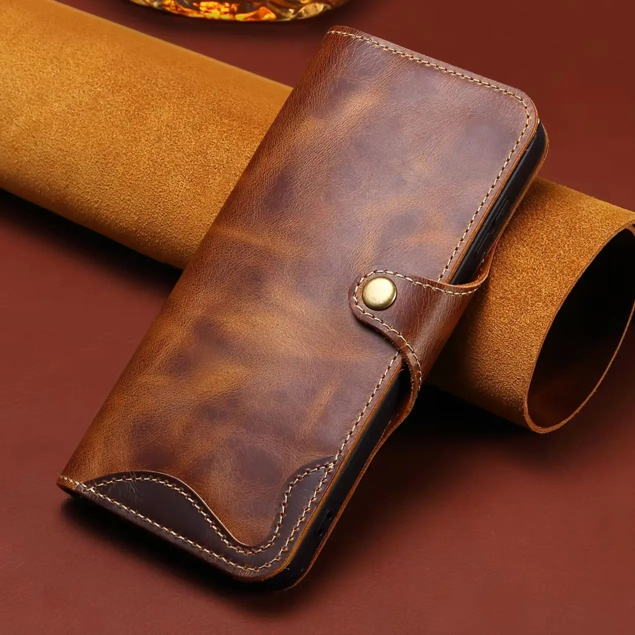 Retro Genuine Leather Wallet Case for iPhone 16e 16 Pro Max / iPhone 15 Plus Flip Cover Business Purse with Lanyard Card Pockets
Retro Genuine Leather Wallet Case for iPhone 16e 16 Pro Max / iPhone 15 Plus Flip Cover Business Purse with Lanyard Card Pockets