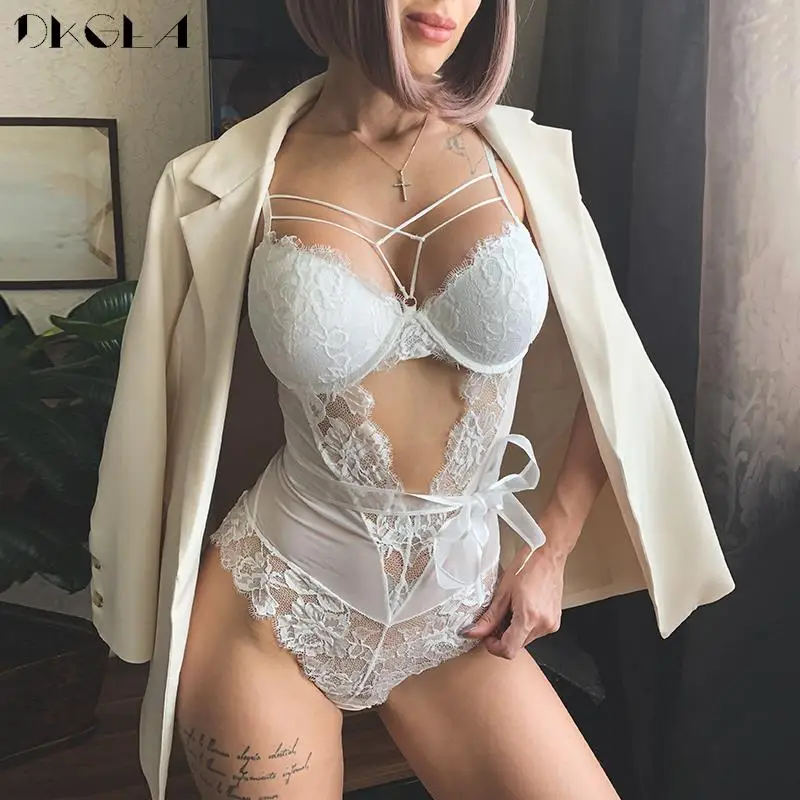 Brand New Sexy Lace Underwear Elasticity Mesh Transparent Women Jumpsuit White Embroidery Bodysuit Push Up Bra Bandage Lingerie
Brand New Sexy Lace Underwear Elasticity Mesh Transparent Women Jumpsuit White Embroidery Bodysuit Push Up Bra Bandage Lingerie