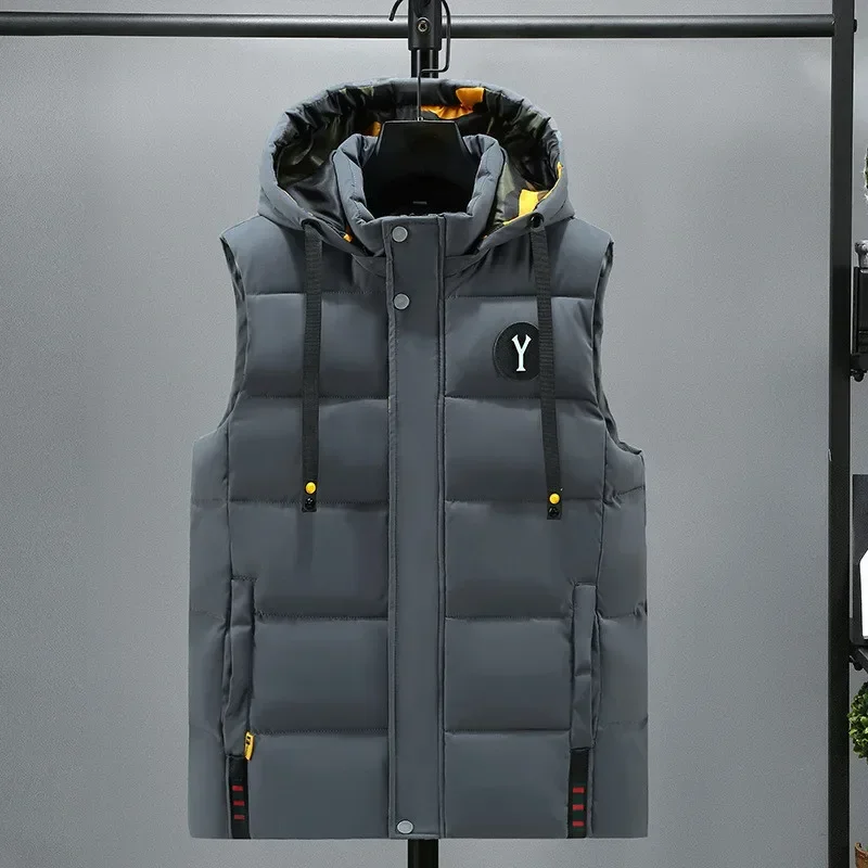 Vest for Men Cotton Warm Sleeveless Coat Hat Detachable Padded Winter Waistcoat Work Wear Male High Quality Clothes 5XL
Vest for Men Cotton Warm Sleeveless Coat Hat Detachable Padded Winter Waistcoat Work Wear Male High Quality Clothes 5XL