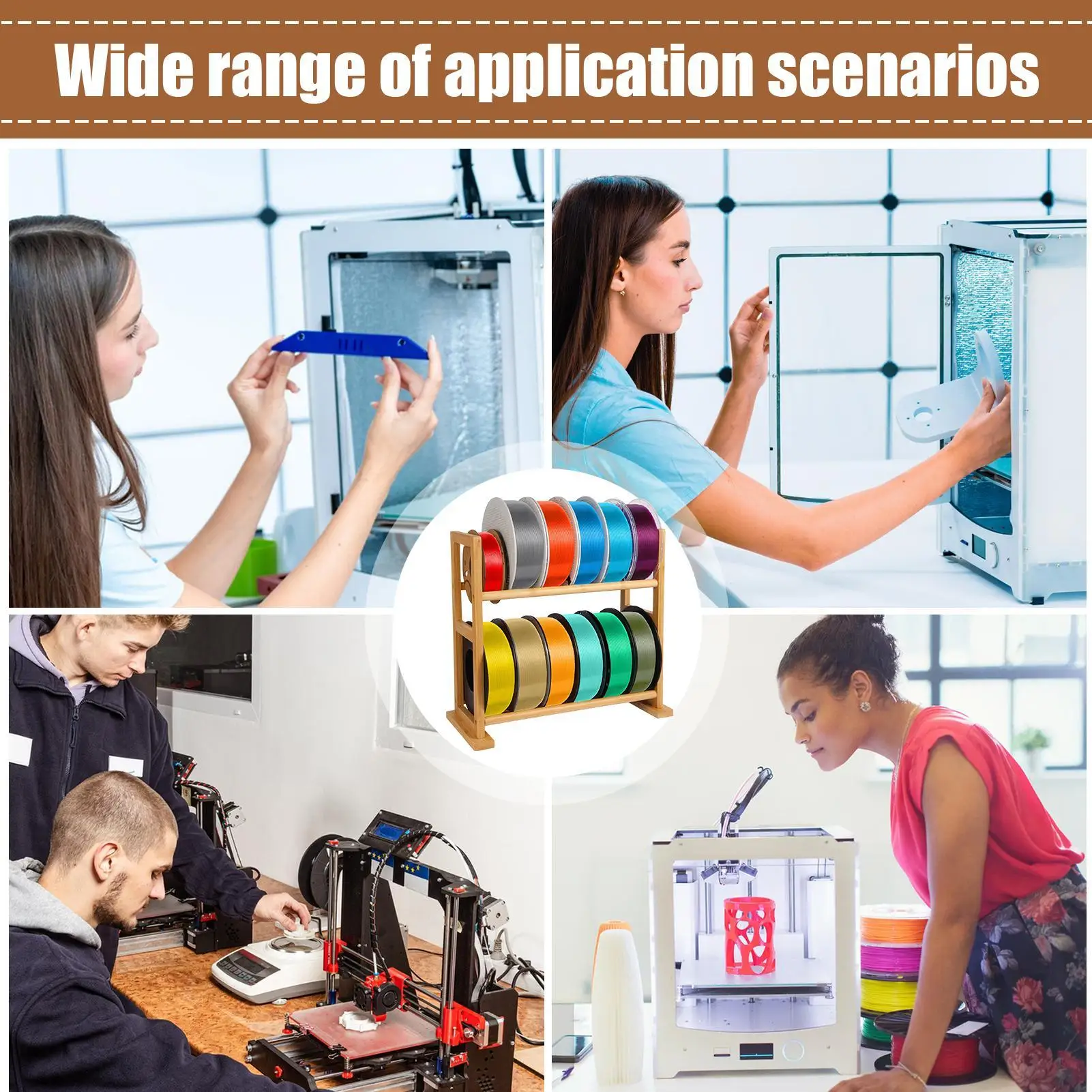 Деревянная стойка для хранения нити для 3D-принтера, стойка для размещения нити, двухслойная стойка для деталей нити ABS PLAPETG, ТПУ 
Деревянная стойка для хранения нити для 3D-принтера, стойка для размещения нити, двухслойная стойка для деталей нити ABS PLAPETG, ТПУ