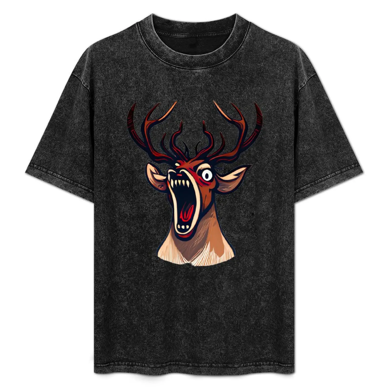 Angry Evil Deer T-Shirt Casual Loose Short Sleeve Tee for Men
Angry Evil Deer T-Shirt Casual Loose Short Sleeve Tee for Men