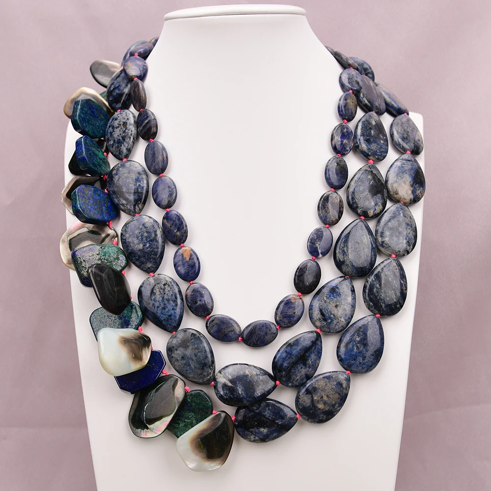 APDGG A104 3-рядное ожерелье ручной работы из натурального смешанного камня, черная ракушка, синий камень с прожилками, многожильное ожерелье
APDGG A104 3-рядное ожерелье ручной работы из натурального смешанного камня, черная ракушка, синий камень с прожилками, многожильное ожерелье