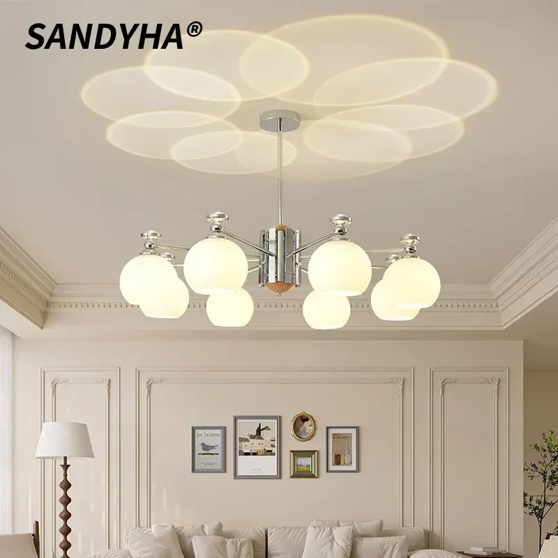 SANDYHA Glass Lampshade LED Lamp Nordic Minimalist Iron Chandelier Parlour Bedroom Decoration Dining Table Decoration Lighting
SANDYHA Glass Lampshade LED Lamp Nordic Minimalist Iron Chandelier Parlour Bedroom Decoration Dining Table Decoration Lighting