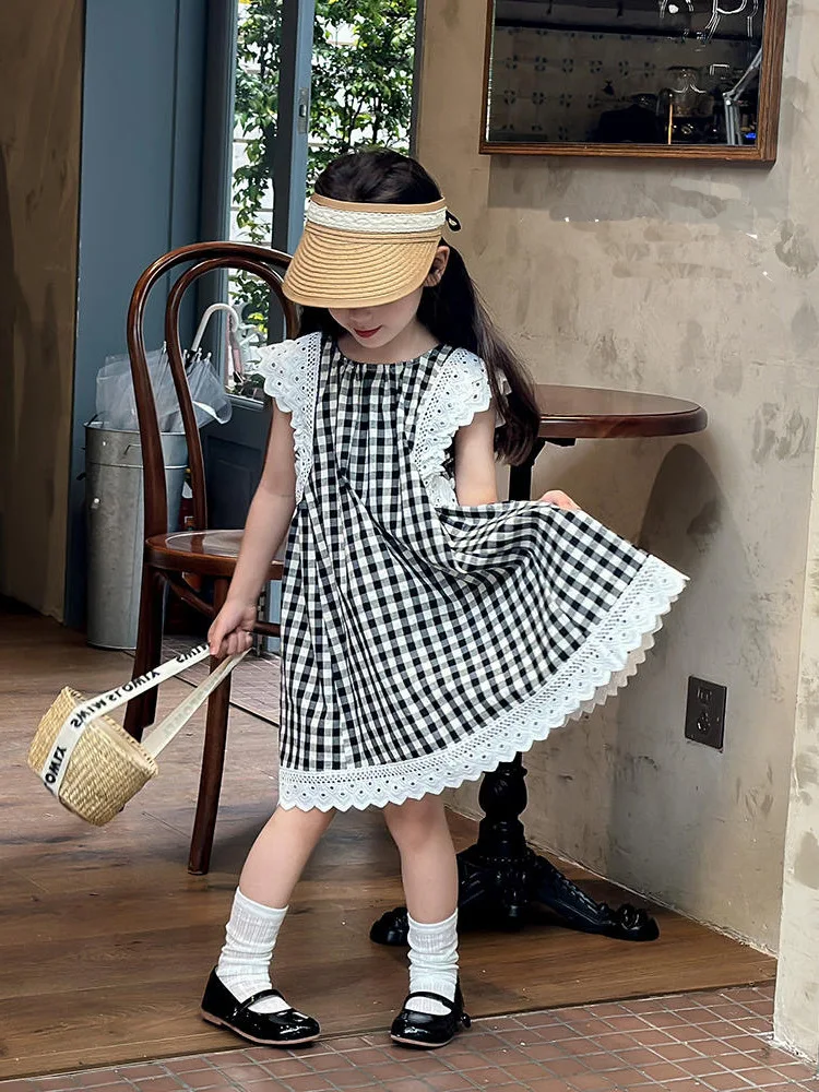 Girls' Summer Dress New Casual Round Neck Plaid Lace Trim Vest Dress Princess Dress for Toddlers and Little Girls Wholesale
Girls' Summer Dress New Casual Round Neck Plaid Lace Trim Vest Dress Princess Dress for Toddlers and Little Girls Wholesale