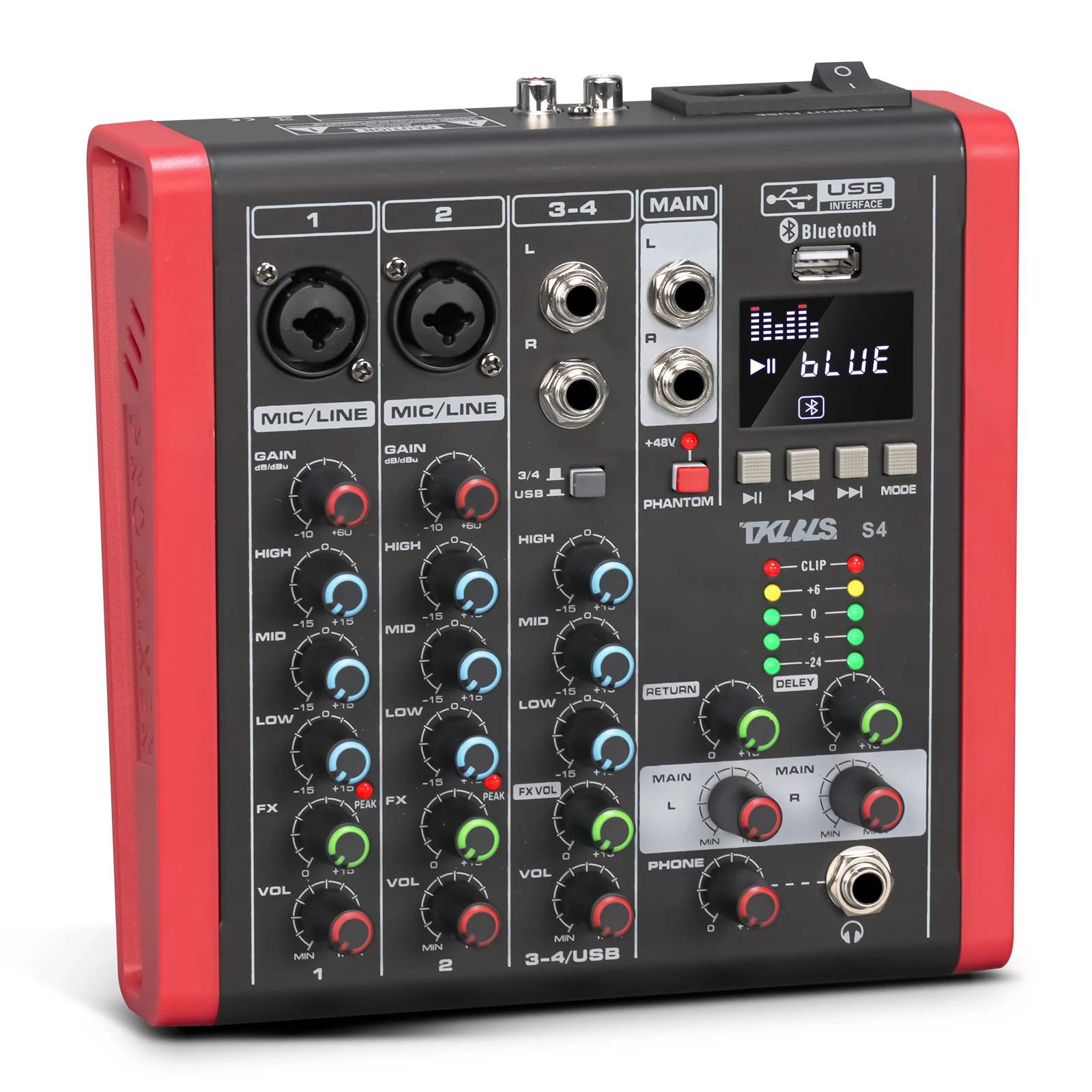 TKLBLS S4 4-Channel Portable Sound Mixer, USB Sound Card Bluetooth 127/220V
TKLBLS S4 4-Channel Portable Sound Mixer, USB Sound Card Bluetooth 127/220V