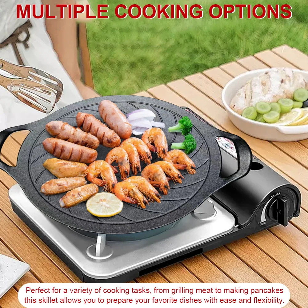 15 Inch Iron Grill Pan Round Grill Skillet Nonstick BBQ Grill Pan Compatible for Gas Stove for Indoor Or Outdoor Grilling
15 Inch Iron Grill Pan Round Grill Skillet Nonstick BBQ Grill Pan Compatible for Gas Stove for Indoor Or Outdoor Grilling