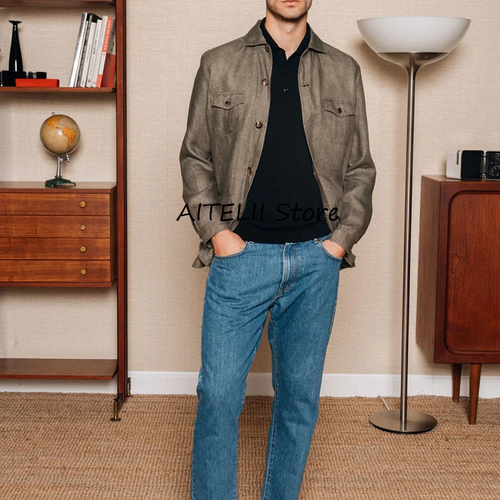 Men's Suits Linen Costumes Blazers for Man Lapels Real Light Coat Four Pockets Fashion Suit Jackets Lightweight Single-breasted
Men's Suits Linen Costumes Blazers for Man Lapels Real Light Coat Four Pockets Fashion Suit Jackets Lightweight Single-breasted