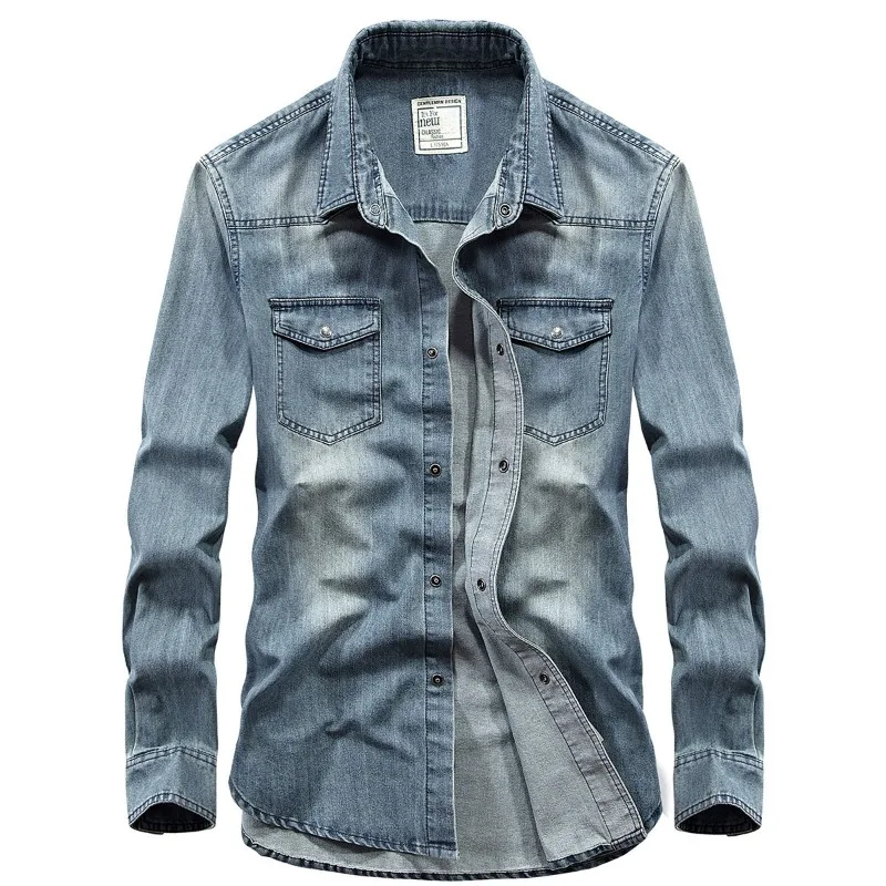 New Spring Men Long-sleeved Multi-pockets Denim Tooling Shirts Man Outdoor Denim Shirts Quality Male Cotton Casual Jeans Shirts
New Spring Men Long-sleeved Multi-pockets Denim Tooling Shirts Man Outdoor Denim Shirts Quality Male Cotton Casual Jeans Shirts