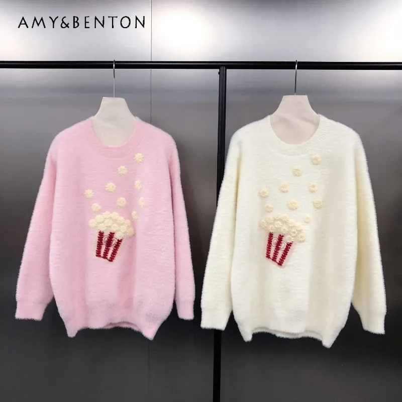 2025 Autumn Winter New Korean Style Popcorn Embroidery Soft Comfortable Knitwear Fashion Versatile Crew Neck Sweater For Women
2025 Autumn Winter New Korean Style Popcorn Embroidery Soft Comfortable Knitwear Fashion Versatile Crew Neck Sweater For Women