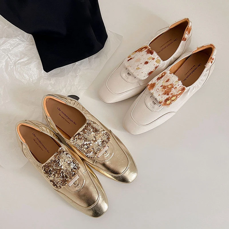 Gold Women Real Leather Shining Loafers Casual Spring 2025 Flats Shoes Low Heels Vintage Office Lady Daily Dress FE14
Gold Women Real Leather Shining Loafers Casual Spring 2025 Flats Shoes Low Heels Vintage Office Lady Daily Dress FE14