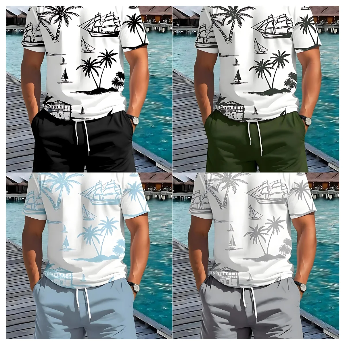 2 Piece Summer Casual Everyday Men's Short Sleeve Shorts Set Hawaiian Print Men's T-shirt Outdoor Sports Men's Beach Shorts
2 Piece Summer Casual Everyday Men's Short Sleeve Shorts Set Hawaiian Print Men's T-shirt Outdoor Sports Men's Beach Shorts