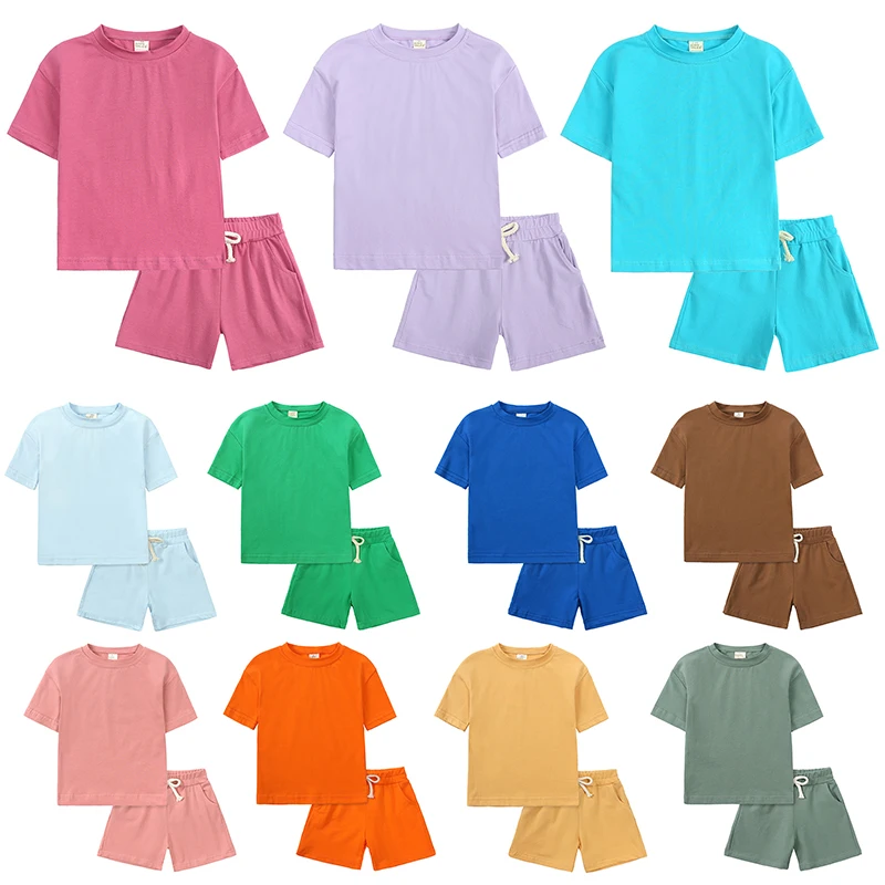 2026 Summer Fashion Children Shortsleeve Sports Suit Baby Boys Girls Solid Color T-shirt+Shorts Two-piece Suit For 0-13Years Old
2026 Summer Fashion Children Shortsleeve Sports Suit Baby Boys Girls Solid Color T-shirt+Shorts Two-piece Suit For 0-13Years Old