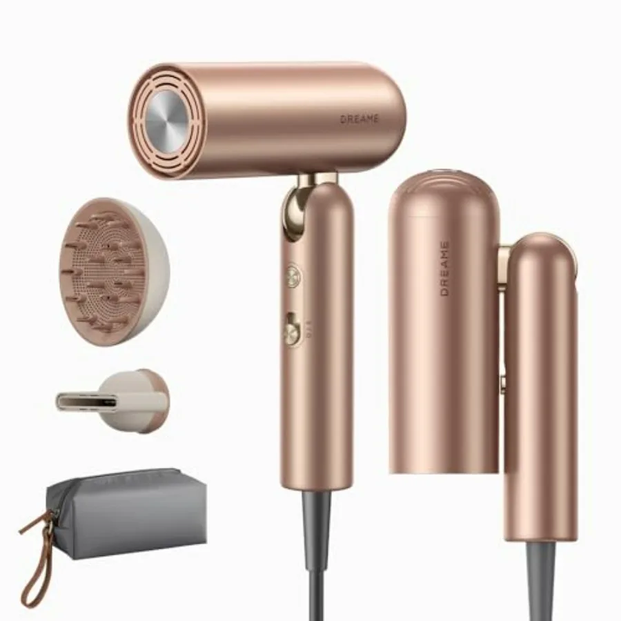 Travel hair dryer for global use, ionic ceramic material, matte black, dual voltage 120V/240V, fast drying with low noise and n
Travel hair dryer for global use, ionic ceramic material, matte black, dual voltage 120V/240V, fast drying with low noise and n