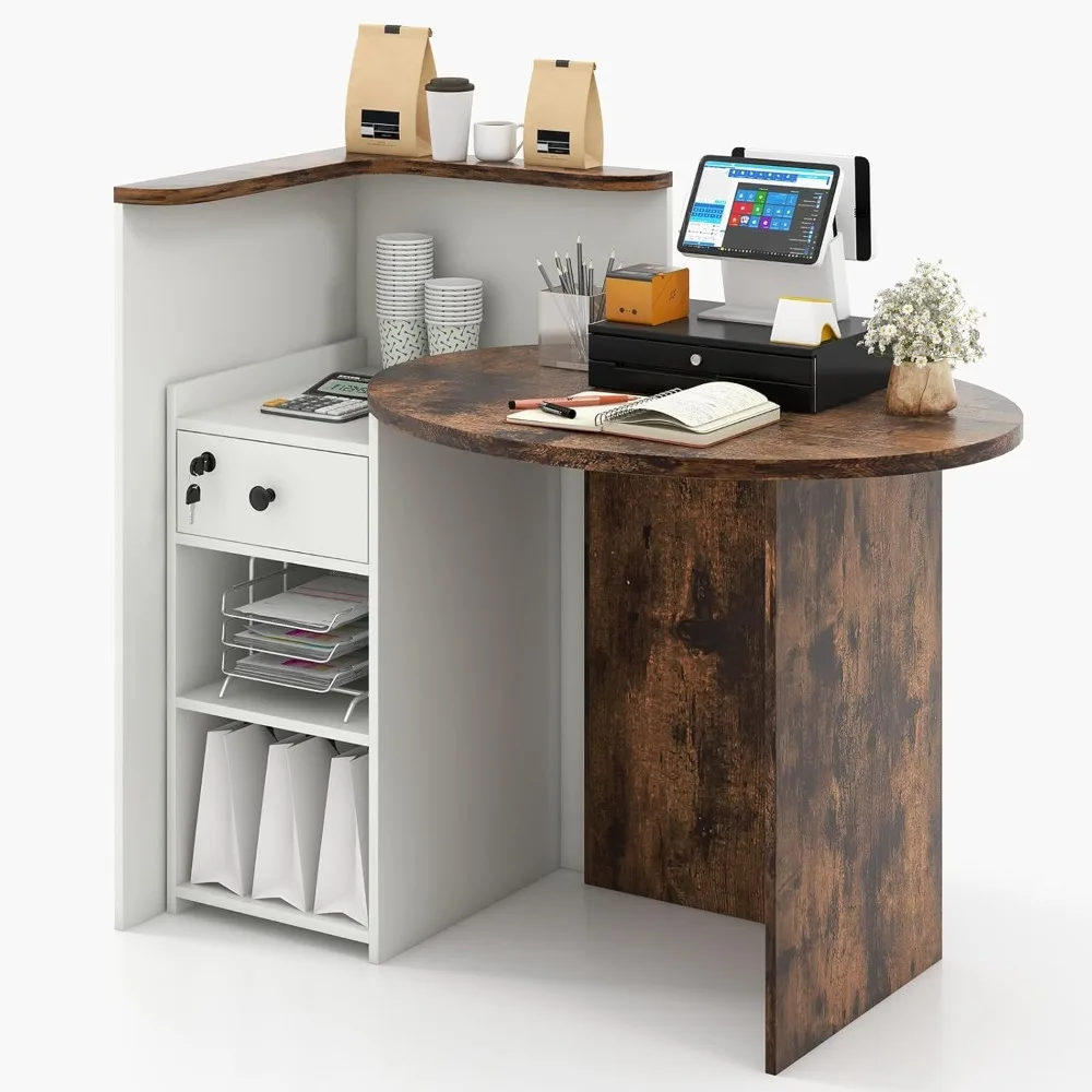 Reception Desk, 48’’ Retail Counter w/Lockable Drawer & Storage Shelf, L-Shaped Reception Table, Wooden Computer Desk,Customized
Reception Desk, 48’’ Retail Counter w/Lockable Drawer & Storage Shelf, L-Shaped Reception Table, Wooden Computer Desk,Customized