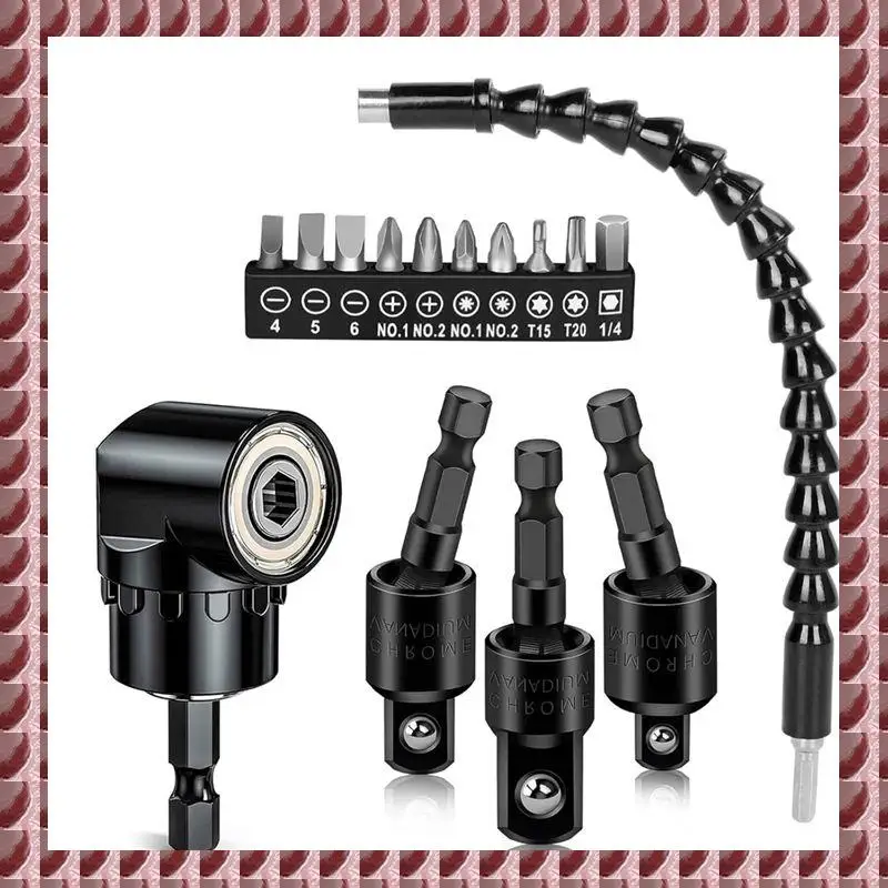 A95G Flexible Drill Bit Extension Right Angle Drill Adapter Set 360°Rotatable 1/4 3/8 1/2Inch Impact Grade Socket Adapter Set
A95G Flexible Drill Bit Extension Right Angle Drill Adapter Set 360°Rotatable 1/4 3/8 1/2Inch Impact Grade Socket Adapter Set