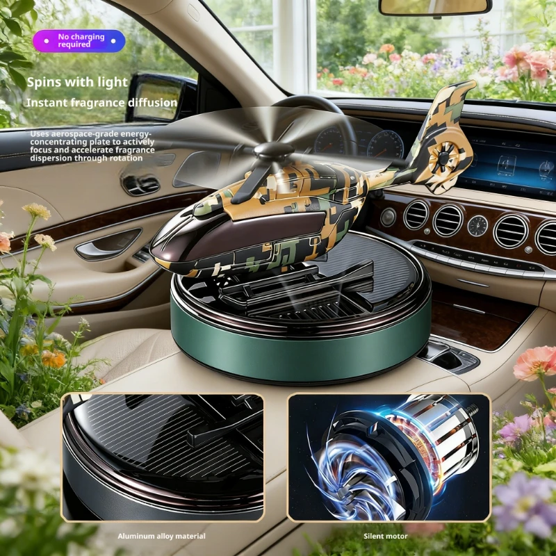 Helicopter Design Solar-Powered Rotating Car Aromatherapy Ornaments Long-Lasting Scents Air Freshener for Vehicle Interior
Helicopter Design Solar-Powered Rotating Car Aromatherapy Ornaments Long-Lasting Scents Air Freshener for Vehicle Interior