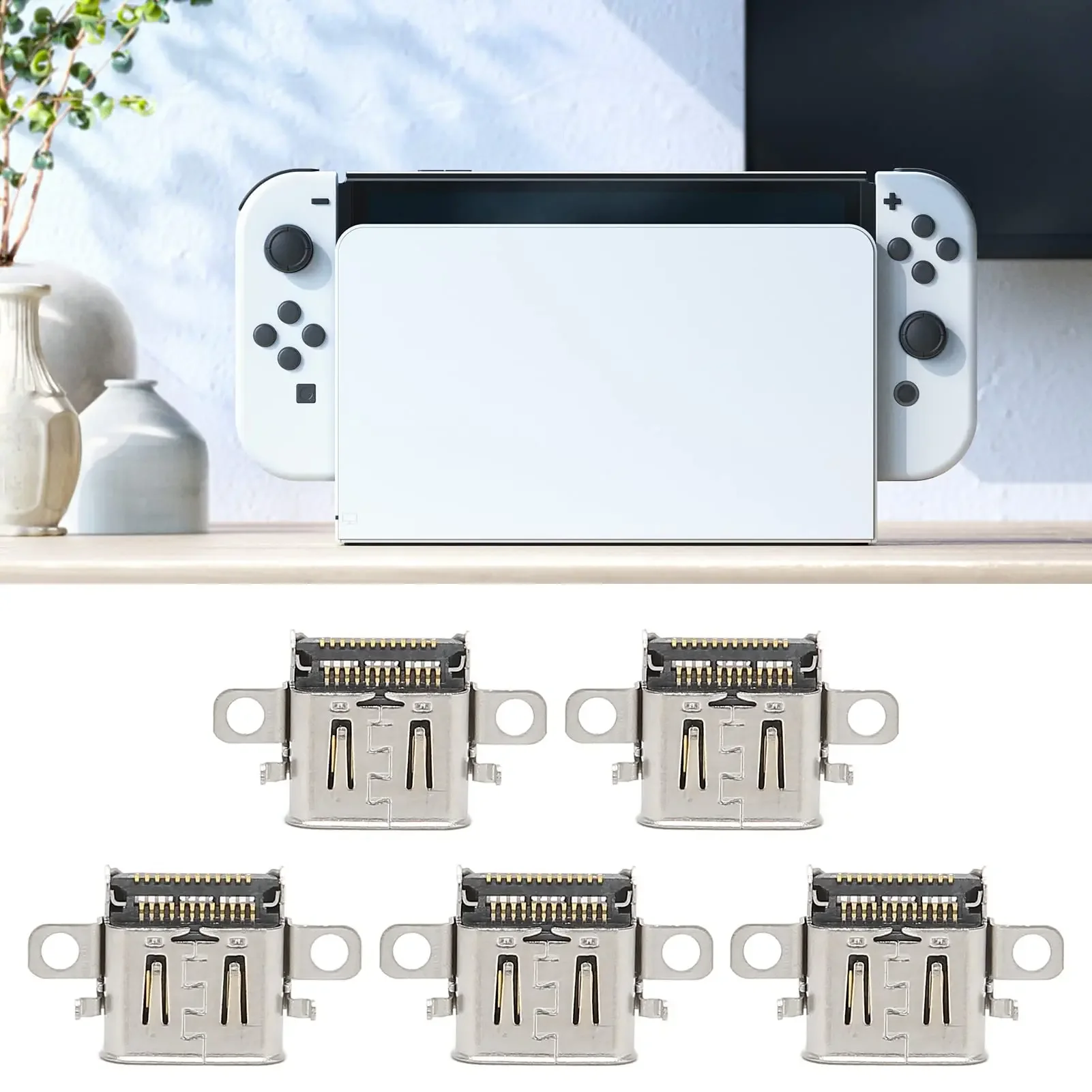 5pcs Power Charging Port Type C Charging Port for Switch OLED Host Replacement Game Console Charging Socket Gamepad
5pcs Power Charging Port Type C Charging Port for Switch OLED Host Replacement Game Console Charging Socket Gamepad