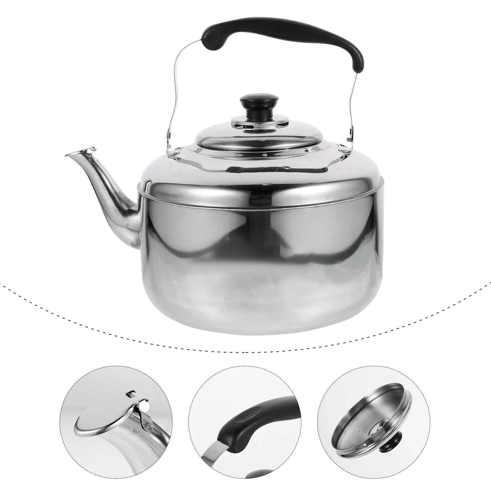 Stainless Steel Teakettle Large Capacity Sounding Kettle Home Heating Water Anti Scalding Use Bump Bottom Even Heat
Stainless Steel Teakettle Large Capacity Sounding Kettle Home Heating Water Anti Scalding Use Bump Bottom Even Heat