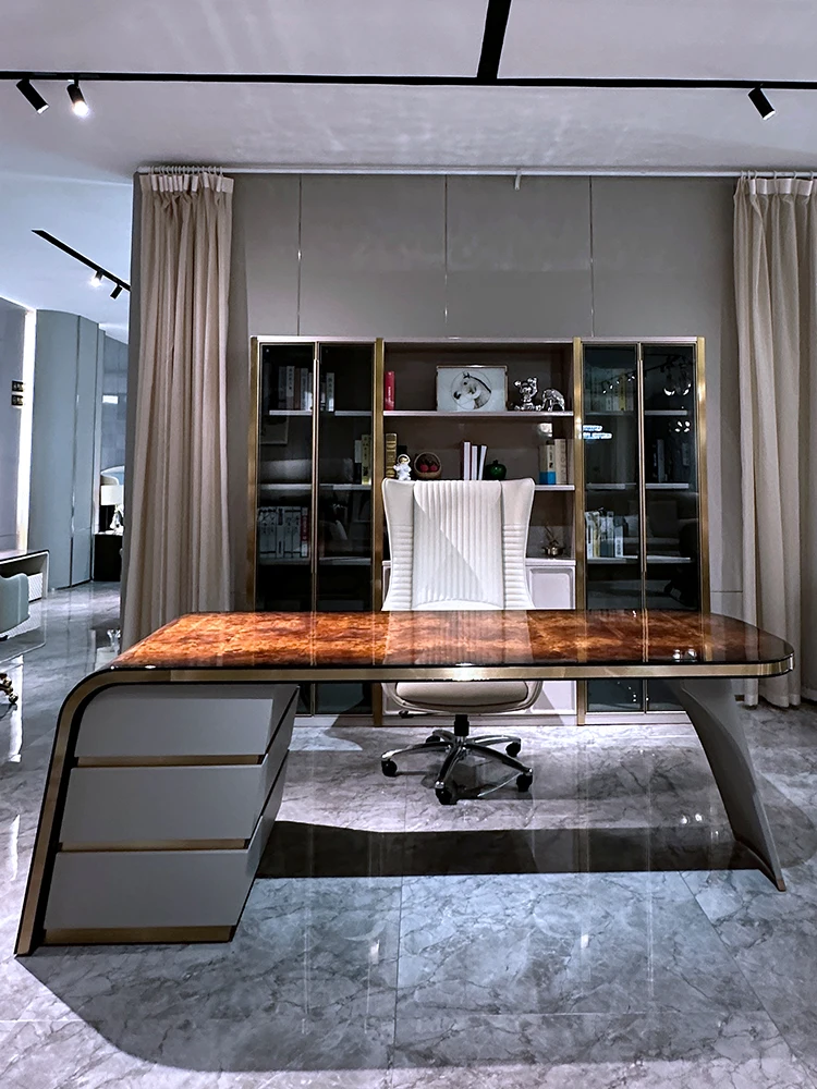 Italian light luxury desk bookstand Italian high-end computer desk designer boss desk
Italian light luxury desk bookstand Italian high-end computer desk designer boss desk