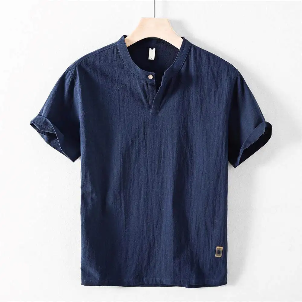 Summer Cotton Linen Short Sleeve Shirt for Men, Lightweight Breathable Loose Stand Collar Casual Linen Shirt Daily Outdoor Top
Summer Cotton Linen Short Sleeve Shirt for Men, Lightweight Breathable Loose Stand Collar Casual Linen Shirt Daily Outdoor Top