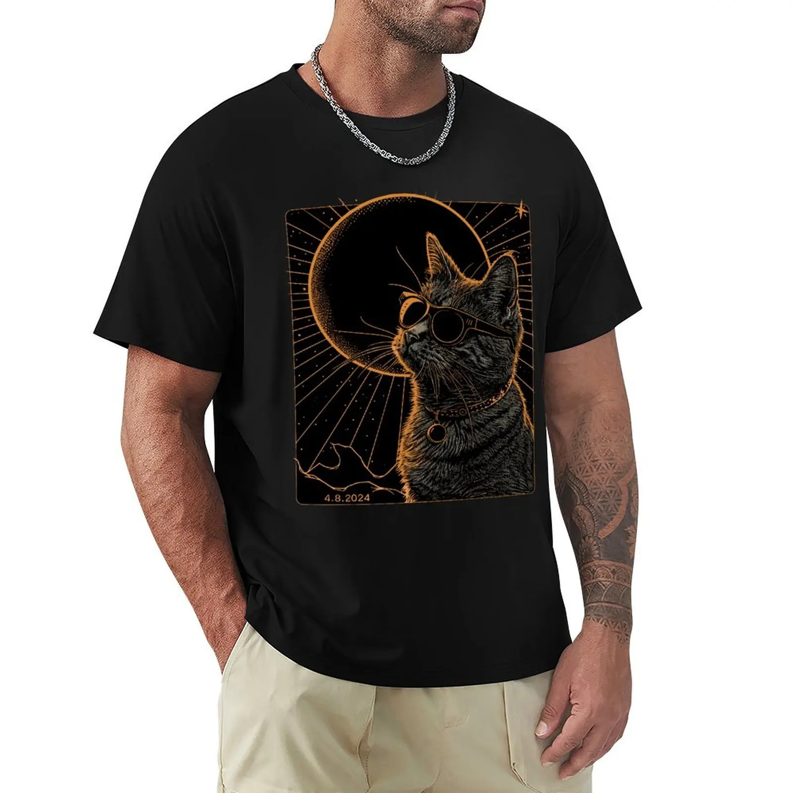 Cool Cat Eclipse 4.8.24 - Stylish Feline in Sunglasses with Solar Eclipse Graphic T-Shirt Casual Breathable Short Sleeve Top
Cool Cat Eclipse 4.8.24 - Stylish Feline in Sunglasses with Solar Eclipse Graphic T-Shirt Casual Breathable Short Sleeve Top