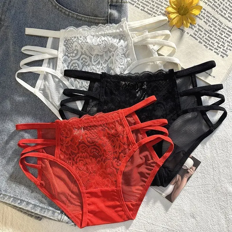 Three-piece French Panties Women Sexy Underwear Bandage Romantic Lingerie G-string Lace Briefs Cotton Bottom Crotch Thong New
Three-piece French Panties Women Sexy Underwear Bandage Romantic Lingerie G-string Lace Briefs Cotton Bottom Crotch Thong New