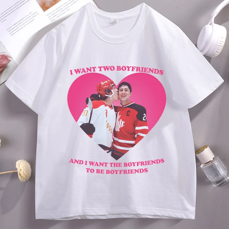 I Want Two Boyfriends Heated TV Pink Heart T Shirt Men Women Couple T-shirt Man Cotton High Quality Men's Clothing Streetwear
I Want Two Boyfriends Heated TV Pink Heart T Shirt Men Women Couple T-shirt Man Cotton High Quality Men's Clothing Streetwear