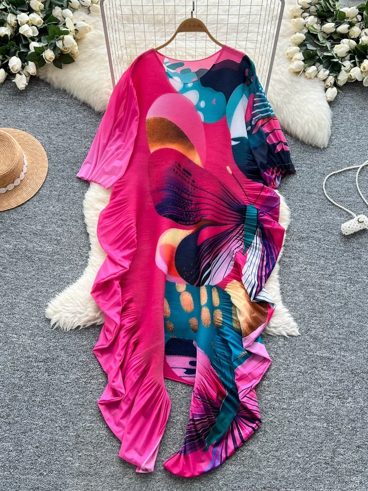 Miyake Design Sense Irregular Ruffle Edge Printing Pleated Dress Women's Loose and Thin Pendant Long Dresses Clothing
Miyake Design Sense Irregular Ruffle Edge Printing Pleated Dress Women's Loose and Thin Pendant Long Dresses Clothing
