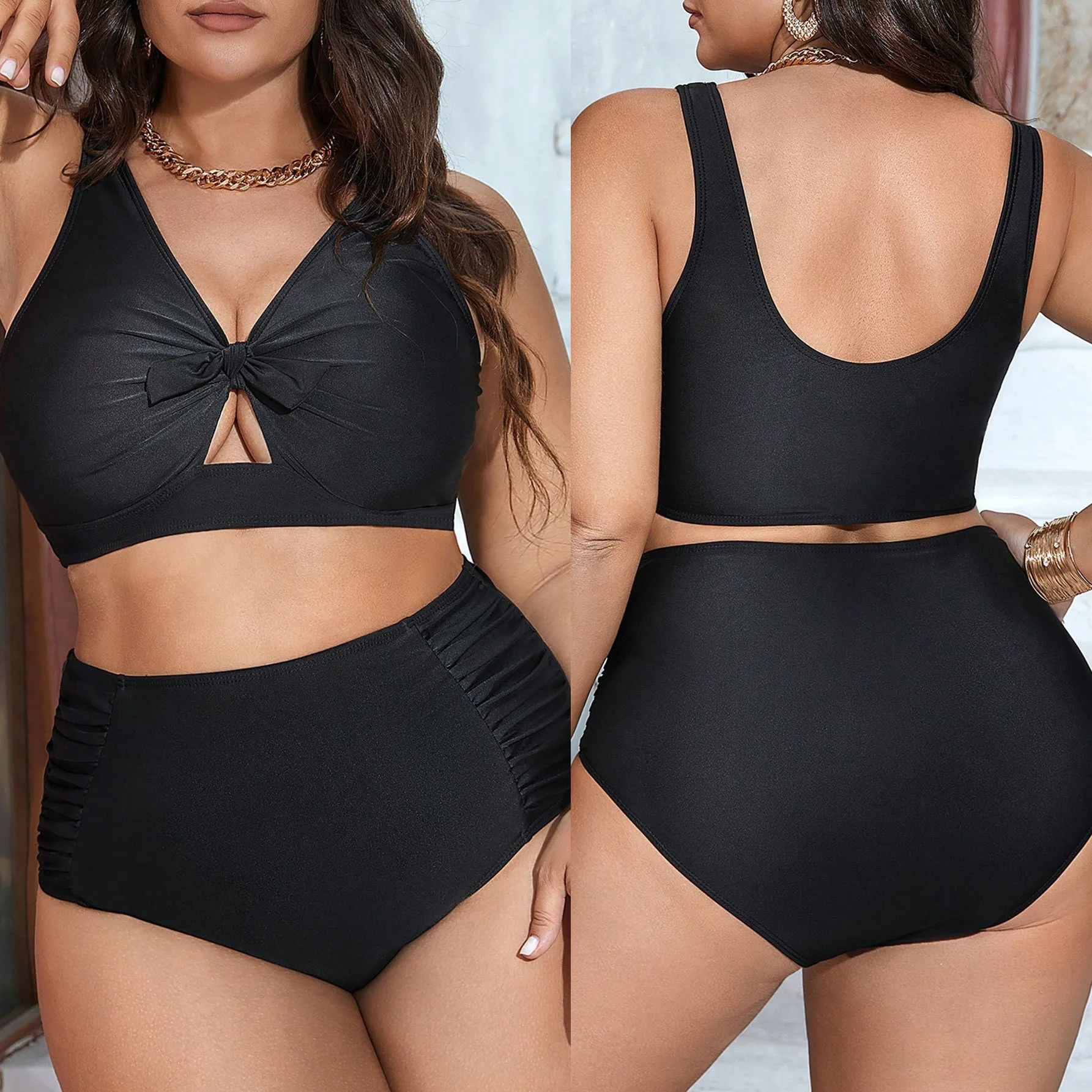 Large Size Split Swimsuit Women's New Sexy Black Gathering Bikini High Waist Slimming Split Swimsuit Summer Elegantes Casual Y2k
Large Size Split Swimsuit Women's New Sexy Black Gathering Bikini High Waist Slimming Split Swimsuit Summer Elegantes Casual Y2k