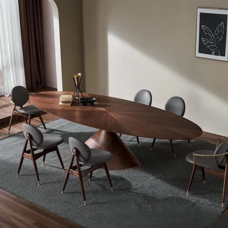 HYS dining table French solid wood oval dining table modern simple dining table
HYS dining table French solid wood oval dining table modern simple dining table