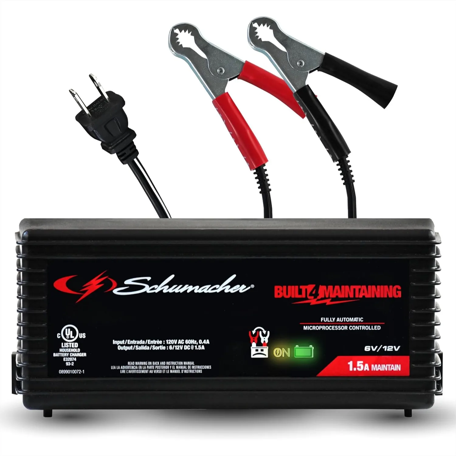 1.5A Car Battery Charger and Maintainer, 3-in-1 for 6V/12V Automotive, Marine Batteries
1.5A Car Battery Charger and Maintainer, 3-in-1 for 6V/12V Automotive, Marine Batteries
