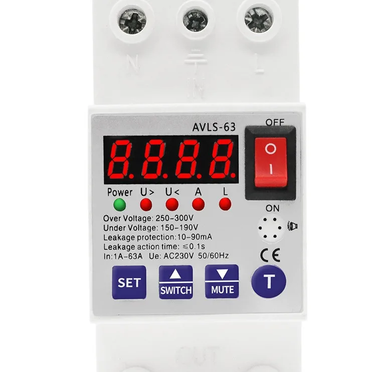 63A Automatic Reconnect Circuit Breaker Over And Under Voltage Over Current Leakage Protection Surge Protect Protector Relay
63A Automatic Reconnect Circuit Breaker Over And Under Voltage Over Current Leakage Protection Surge Protect Protector Relay