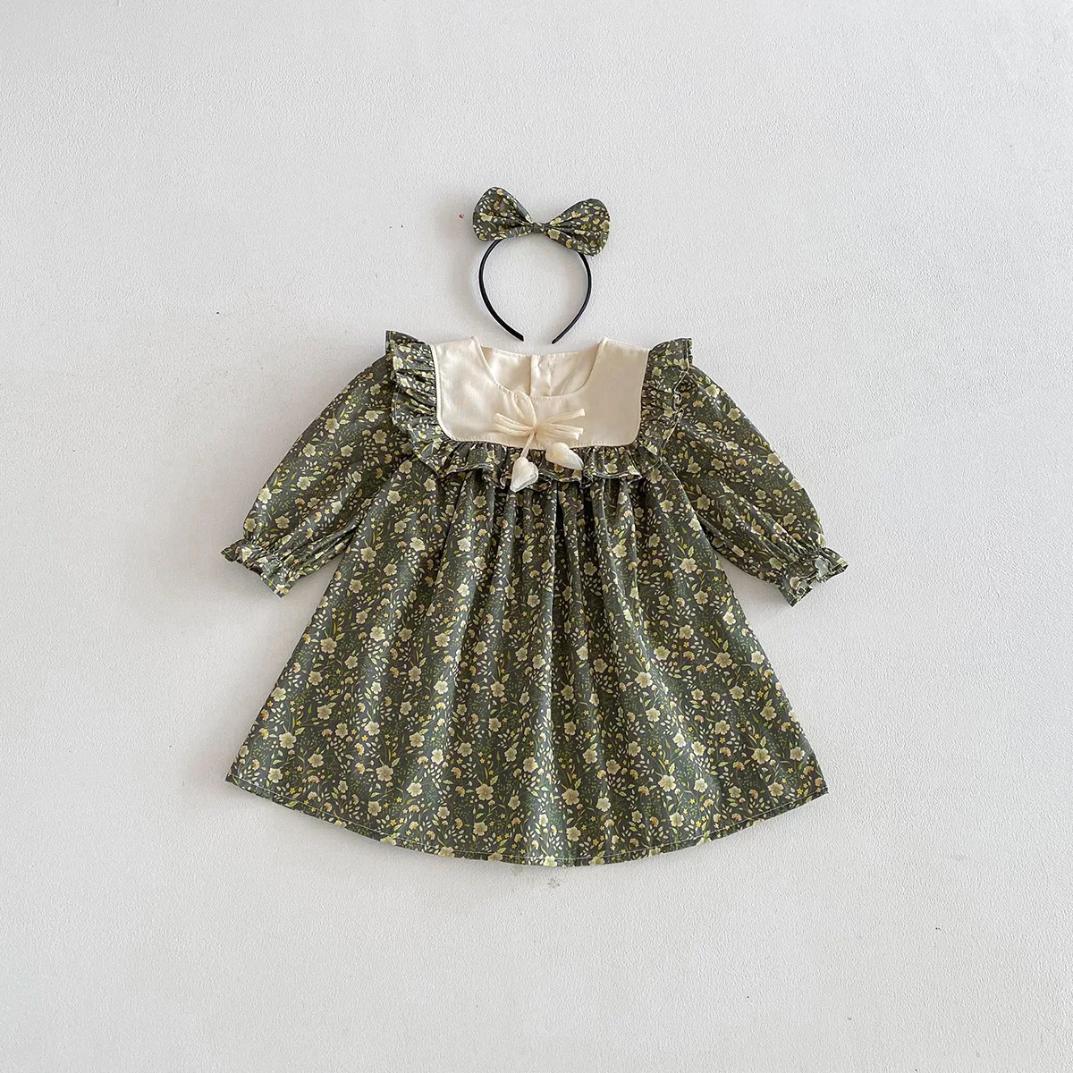 2026 Spring Korean Style Toddler Girl Long Sleeve Dress Sweet Ruffle Princess Outfit Green Floral Casual Party Wear for Kids
2026 Spring Korean Style Toddler Girl Long Sleeve Dress Sweet Ruffle Princess Outfit Green Floral Casual Party Wear for Kids