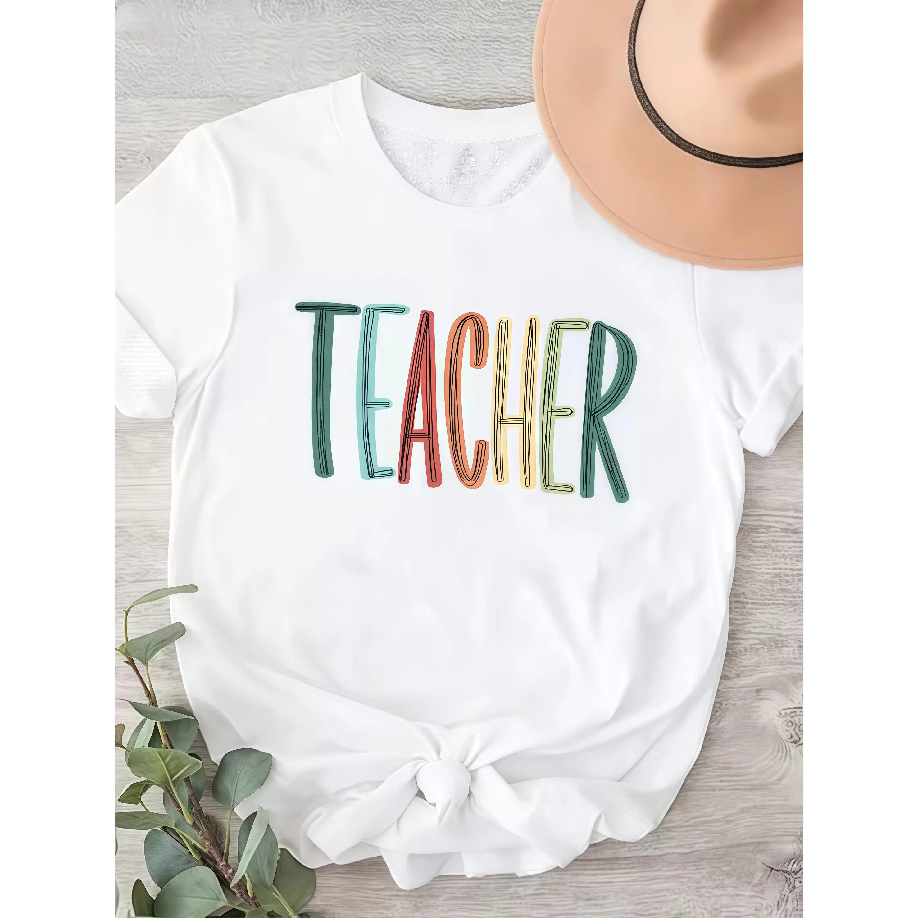 Teacher T-shirt, Women Men Unisex, Colorful Letters Graphic Tee, School Apparel, Back To School Teacher Gift
Teacher T-shirt, Women Men Unisex, Colorful Letters Graphic Tee, School Apparel, Back To School Teacher Gift