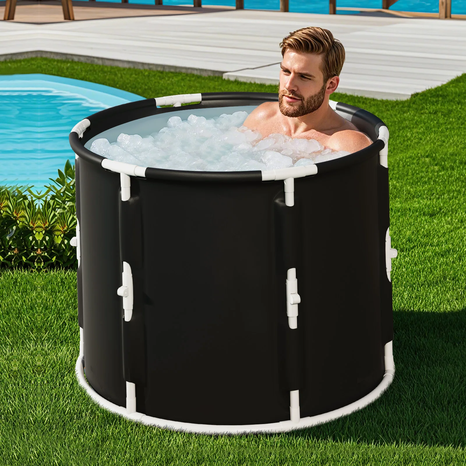 66 Gal Foldable Ice Bath Tub with Lid for Adult
66 Gal Foldable Ice Bath Tub with Lid for Adult