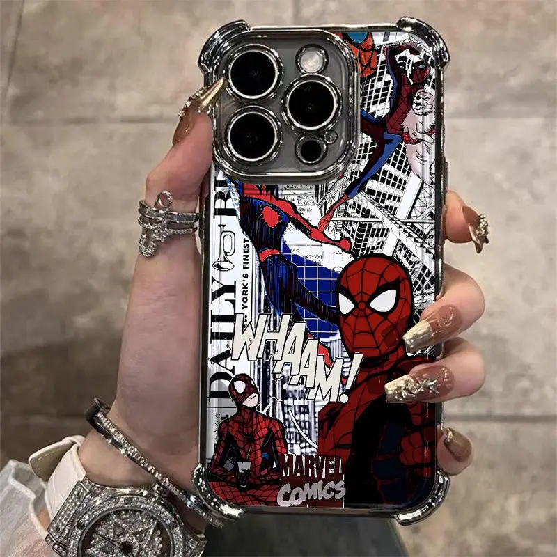 Anime pattern mobile phone case 15promax suitable for 14promax Spider-Man cartoon 13 transparent 12 full cover protective case
Anime pattern mobile phone case 15promax suitable for 14promax Spider-Man cartoon 13 transparent 12 full cover protective case
