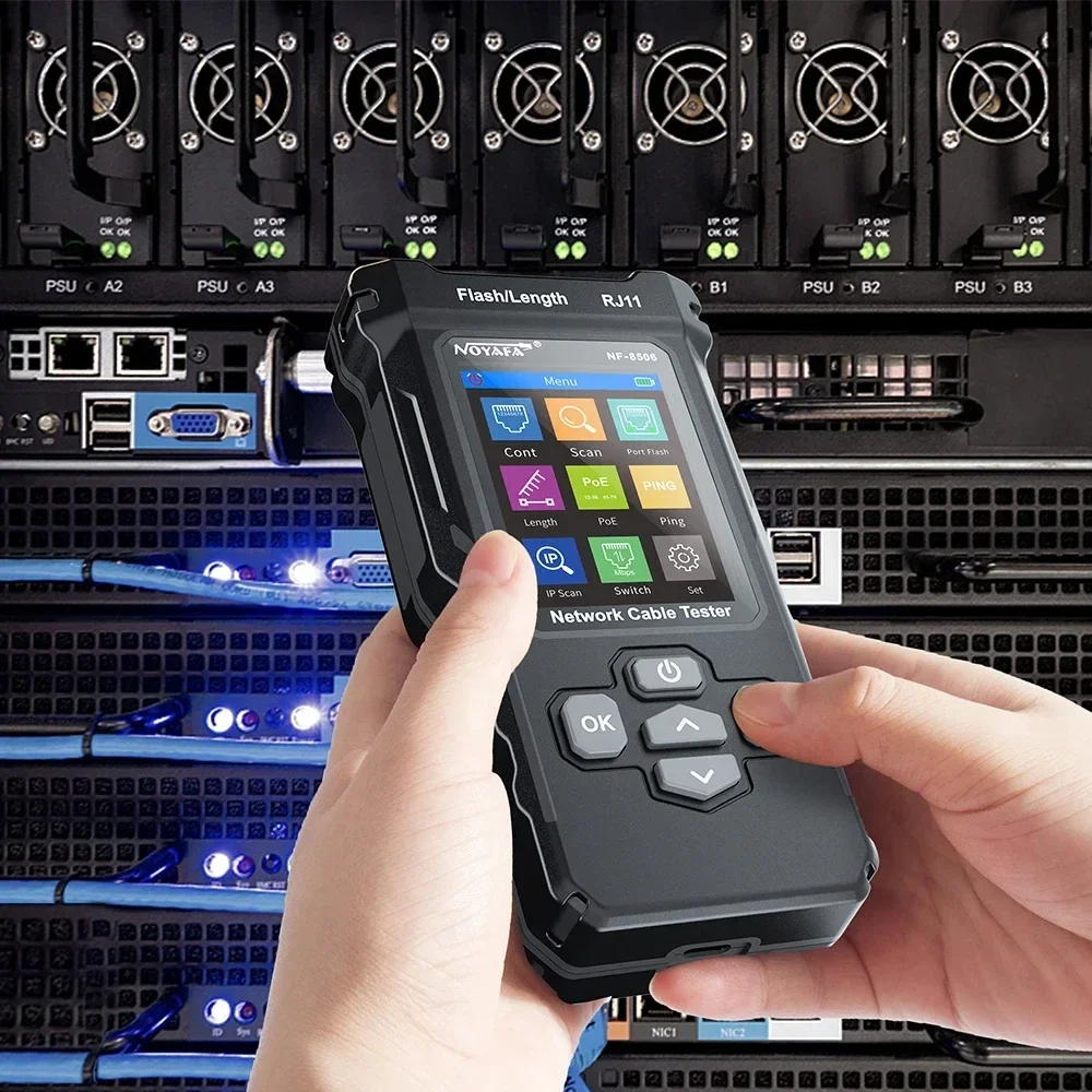 NF8506 Multifunction Ethernet Cable Tester Network Cable Tracker IP Scan Ping Poe Test Wire Continuity Test RJ45 RJ11
NF8506 Multifunction Ethernet Cable Tester Network Cable Tracker IP Scan Ping Poe Test Wire Continuity Test RJ45 RJ11