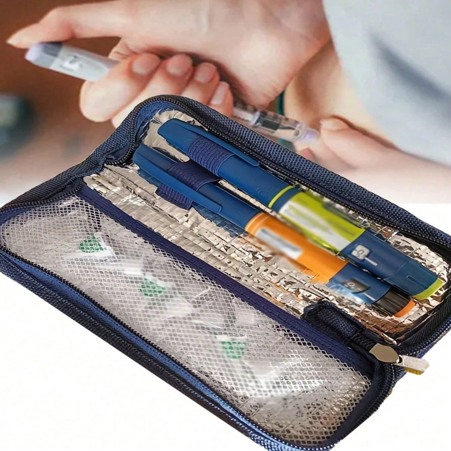 1pc Navy Blue Insulated Portable Insulin Cooler Bag -Friendly Cold Ice Pack Physical Cooler Box Lightweight Simple Zipper Carry
1pc Navy Blue Insulated Portable Insulin Cooler Bag -Friendly Cold Ice Pack Physical Cooler Box Lightweight Simple Zipper Carry