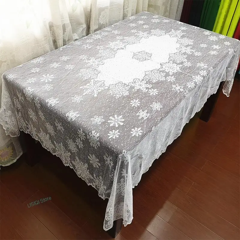 1 pc Round/Rectangle Tablecloth White Lace Tablecloth Snowflake Pattern Wedding Dining Table Cover Home Christmas Party Decora
1 pc Round/Rectangle Tablecloth White Lace Tablecloth Snowflake Pattern Wedding Dining Table Cover Home Christmas Party Decora