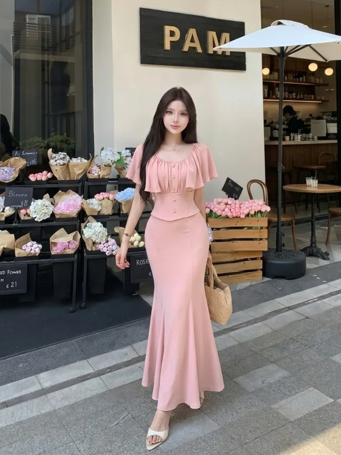 Summer Sexy Slimming High Waist Fish Tail Skirt Set Women's Fashionable Zipper Closure Mid-Thick Medium Sleeveless Outfit
Summer Sexy Slimming High Waist Fish Tail Skirt Set Women's Fashionable Zipper Closure Mid-Thick Medium Sleeveless Outfit