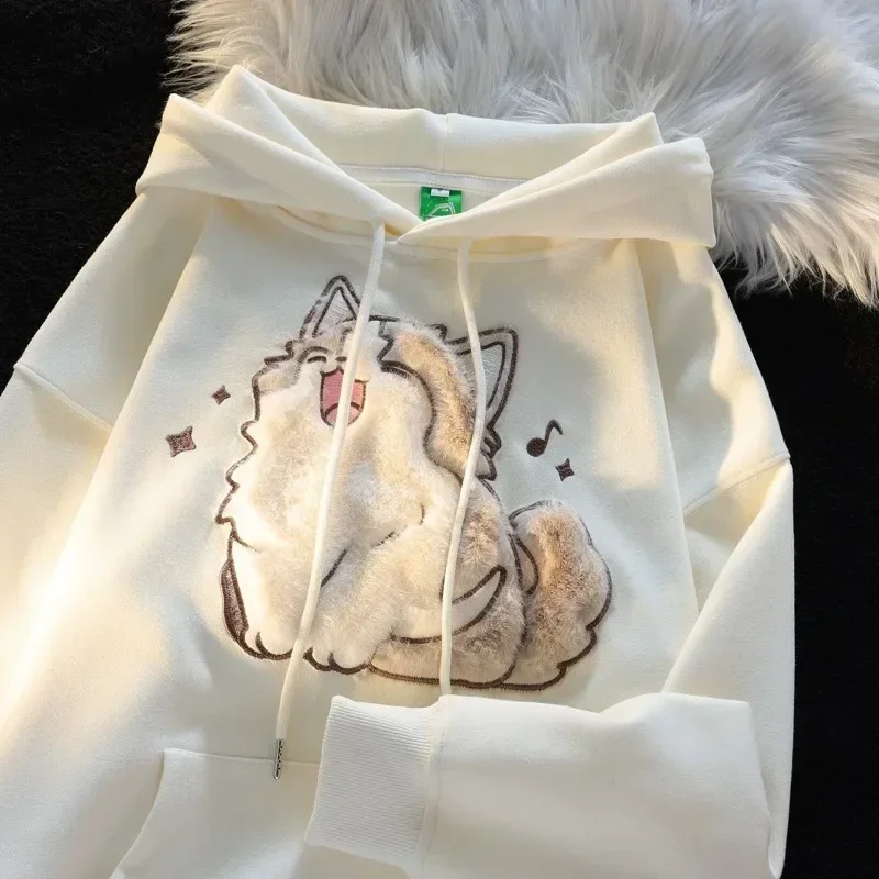Y2k Cute Kitten Plush Embroidered Hooded Sweatshirt for Men and Women in Autumn and Winter Loose Sweet Versatile College 후드티
Y2k Cute Kitten Plush Embroidered Hooded Sweatshirt for Men and Women in Autumn and Winter Loose Sweet Versatile College 후드티