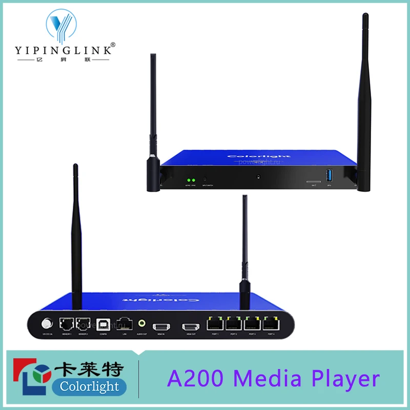 Colorlight A200 Media Player Support 2.3 Million Pixels and 1920x1200@60Hz for Advertising LED Video Wall
Colorlight A200 Media Player Support 2.3 Million Pixels and 1920x1200@60Hz for Advertising LED Video Wall