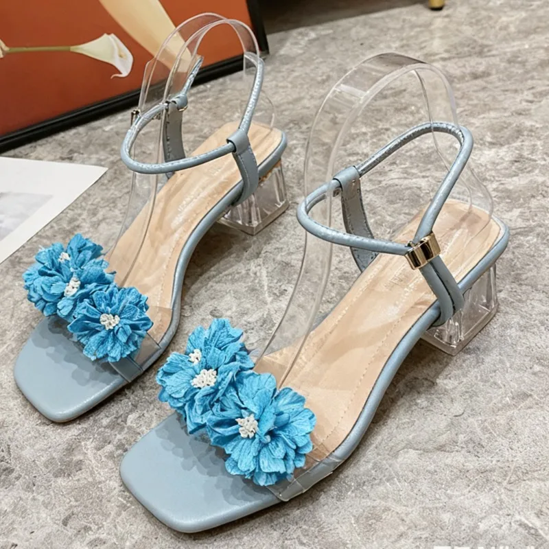 Flower Two Wear Sandals Summer New Square Toe Open Toe Non-slip Clear Heel Block Heel Shoes
Flower Two Wear Sandals Summer New Square Toe Open Toe Non-slip Clear Heel Block Heel Shoes
