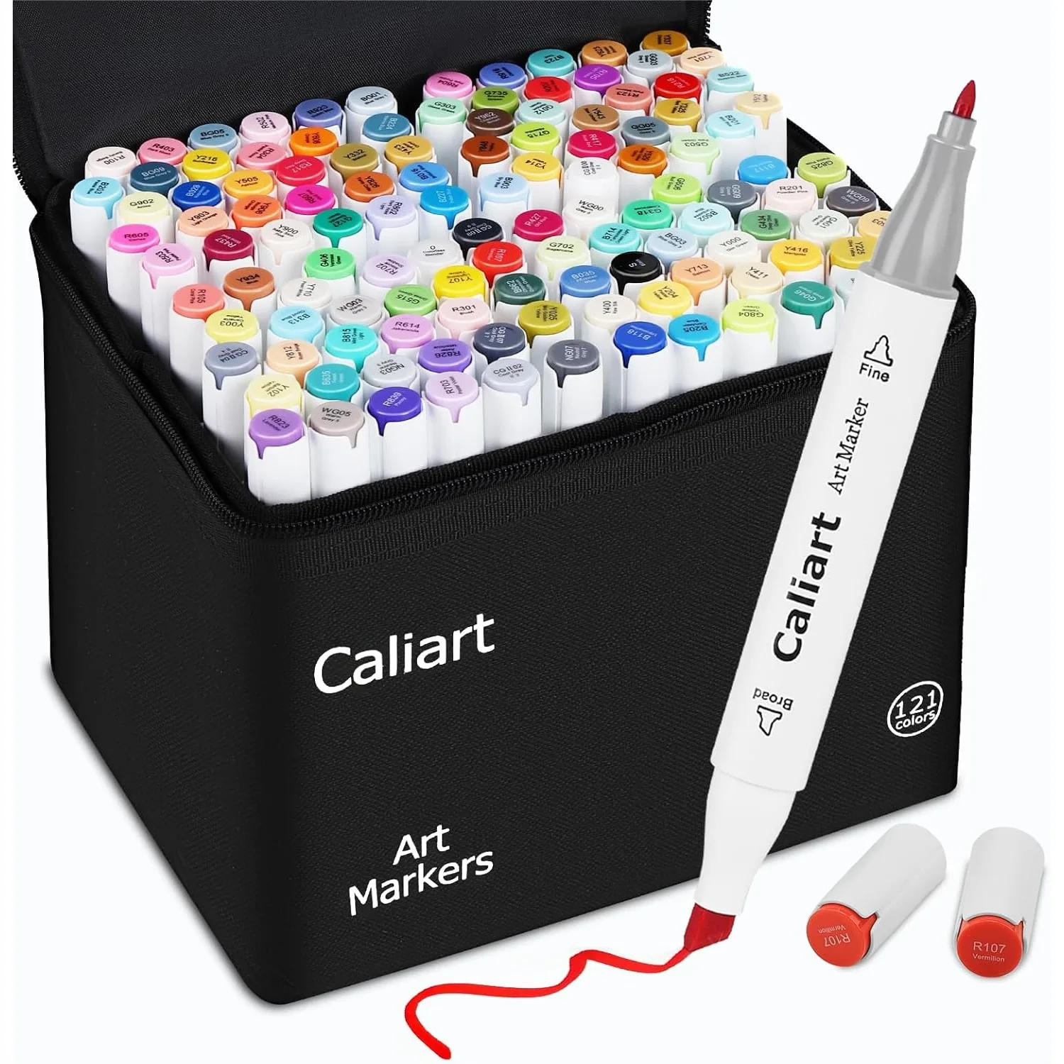 121 Colors Alcohol Markers, Dual Tip Art Marker Set Chisel & Fine for Adult Coloring Book Artists Sketch Illustration Drawing
121 Colors Alcohol Markers, Dual Tip Art Marker Set Chisel & Fine for Adult Coloring Book Artists Sketch Illustration Drawing