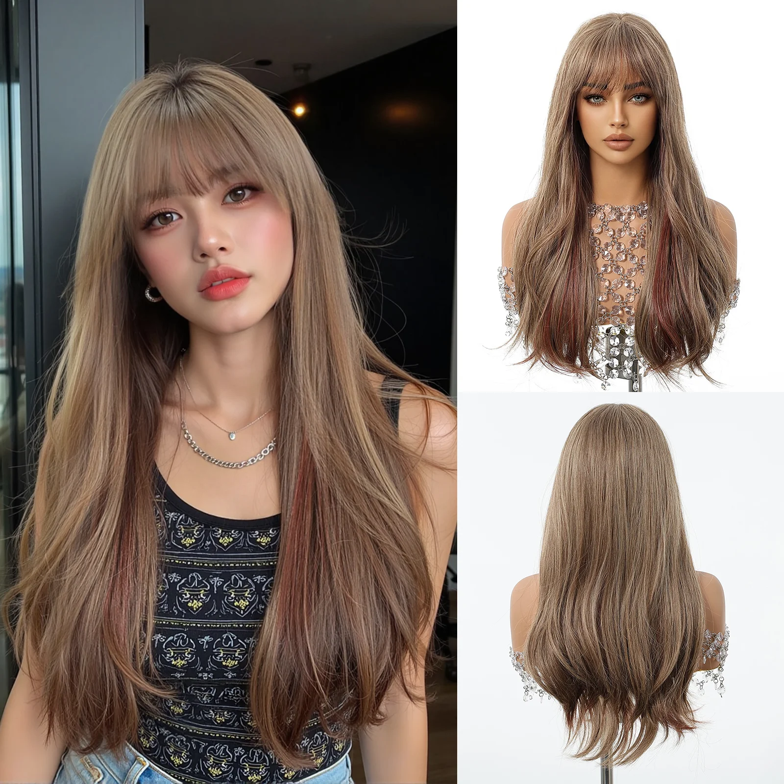 Ombre Brown Layered Synthetic Wigs With Bangs Long Straight Wig For Women Cosplay Party Natural Daily Fake Hair Heat Resistant
Ombre Brown Layered Synthetic Wigs With Bangs Long Straight Wig For Women Cosplay Party Natural Daily Fake Hair Heat Resistant