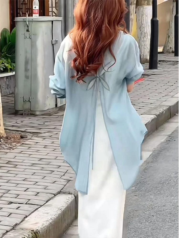 Women's Chiffon Sun Protection Shirt Thin Veil Outerwear Spring Autumn Summer UV Protection Asymmetrical Hem Blouse Coat
Women's Chiffon Sun Protection Shirt Thin Veil Outerwear Spring Autumn Summer UV Protection Asymmetrical Hem Blouse Coat